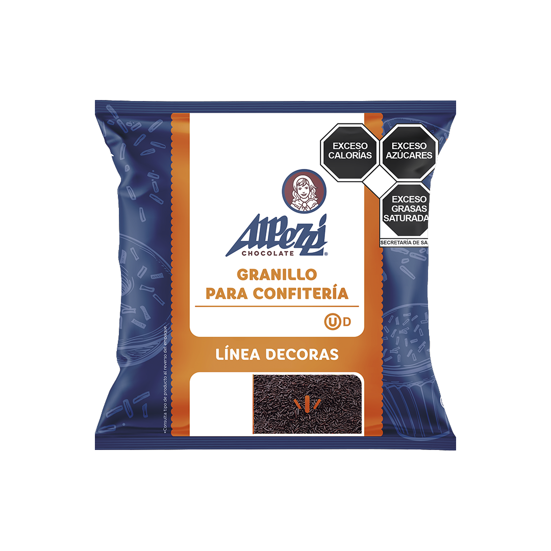 Alpezzi granillo sabor chocolate semiamargo para confitería 10 kilos