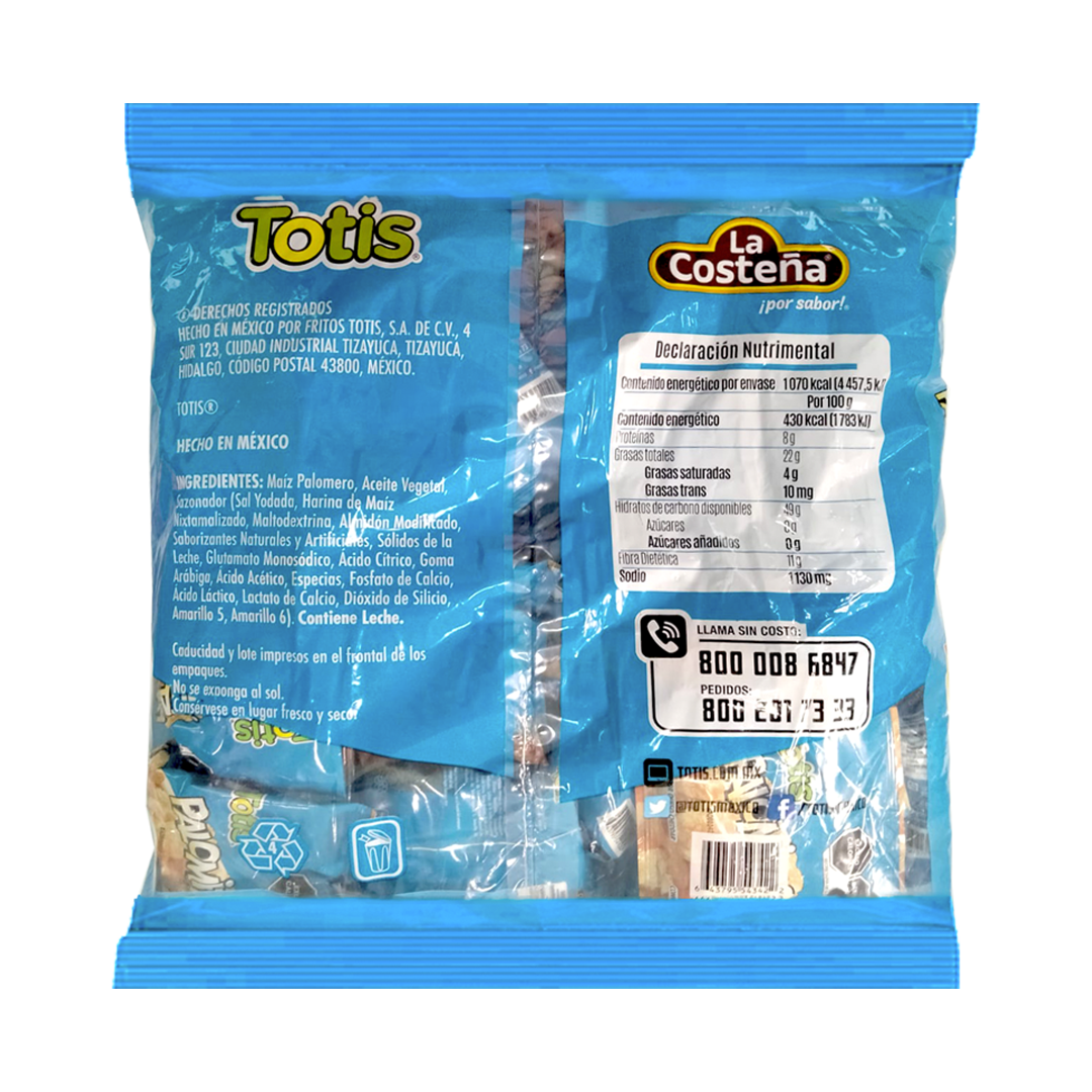 TOTIS PALOMITAS QUESO 10gr 1/25pzs (Caja: 10dsp)