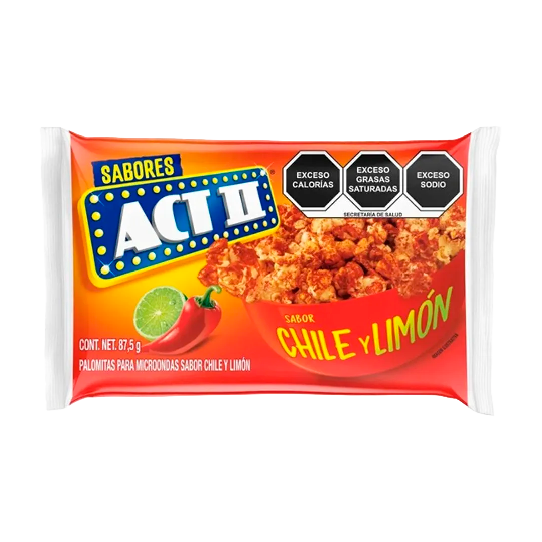 ACT II PALOMITAS CHILE LIMON 1/50gr (Caja:8pz)