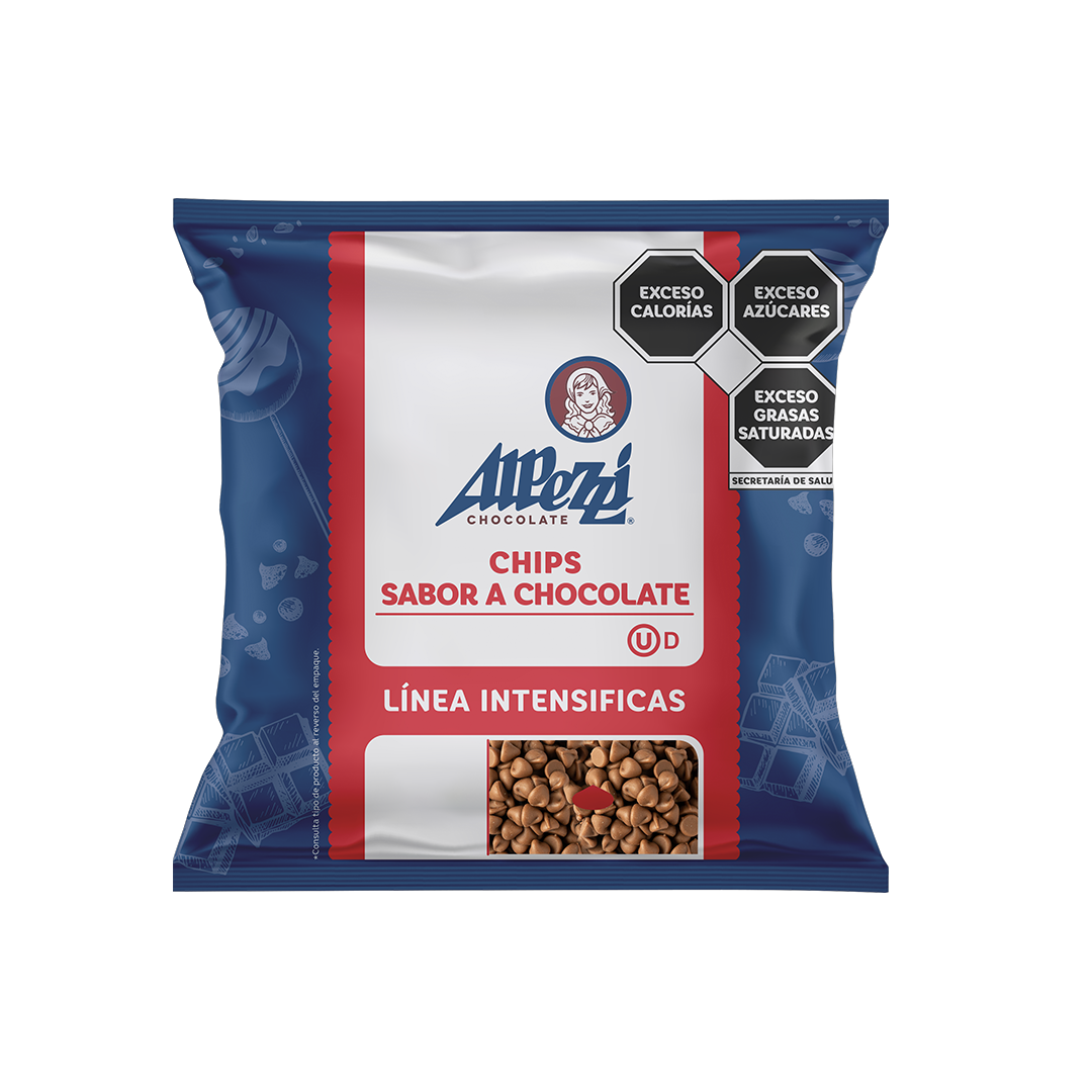 Alpezzi chips sabor a chocolate con leche para hornear 10 kilos