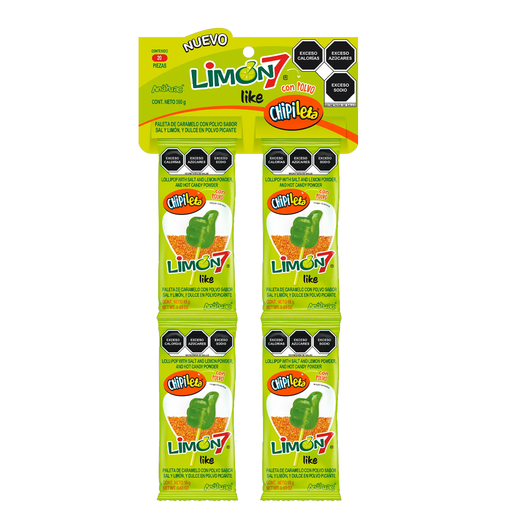 Anahuac Paletas Limon 7 Like - La Solapa Contiene 20 Piezas