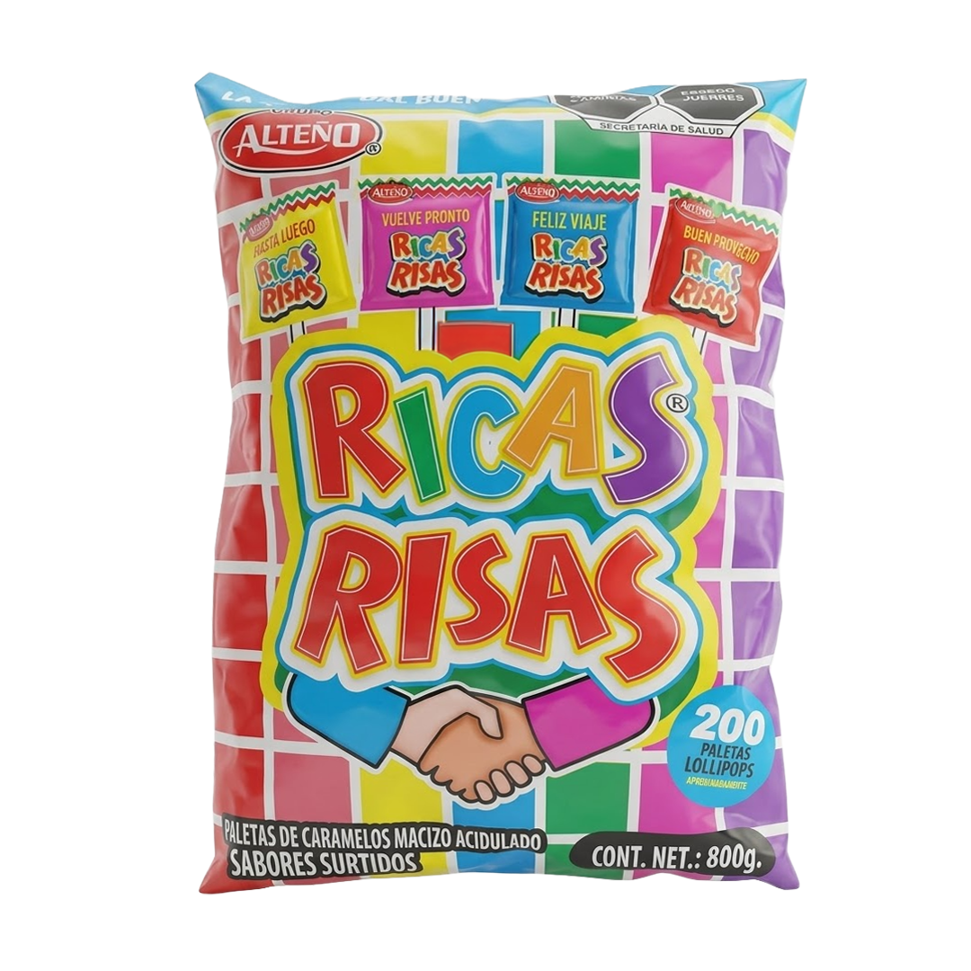 Alteño Paletas Ricas Risas  Bolsa con 200 Piezas