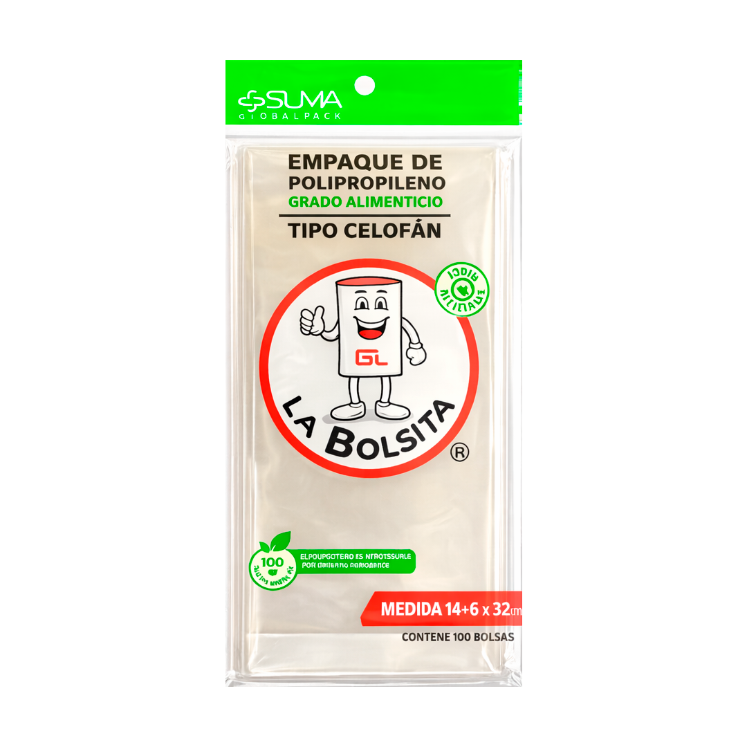 Alexa bolsa Tipo Celofán con Fuelle