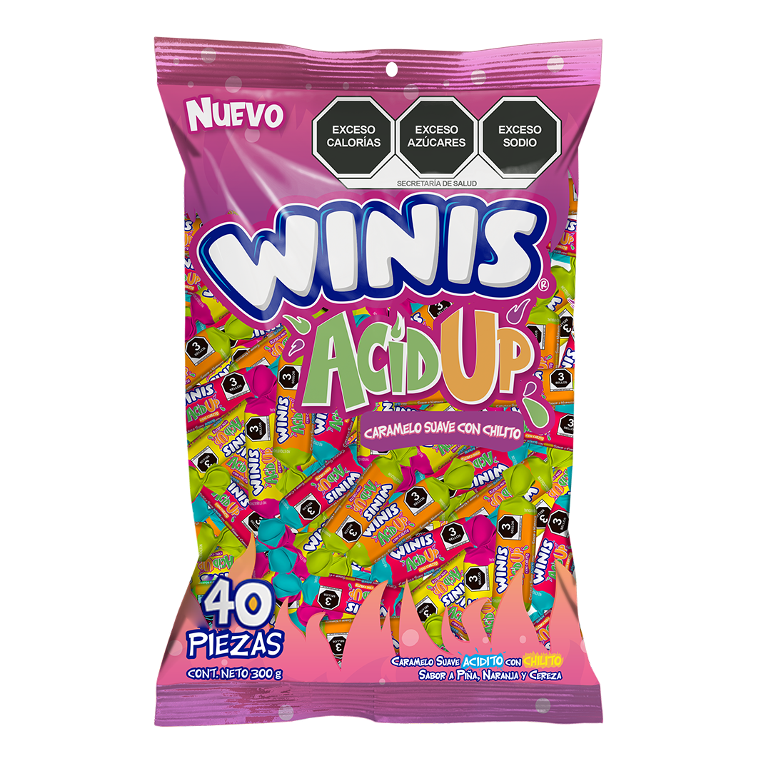 Winis Paletas Acidup - La Bolsa Contiene 40 Piezas