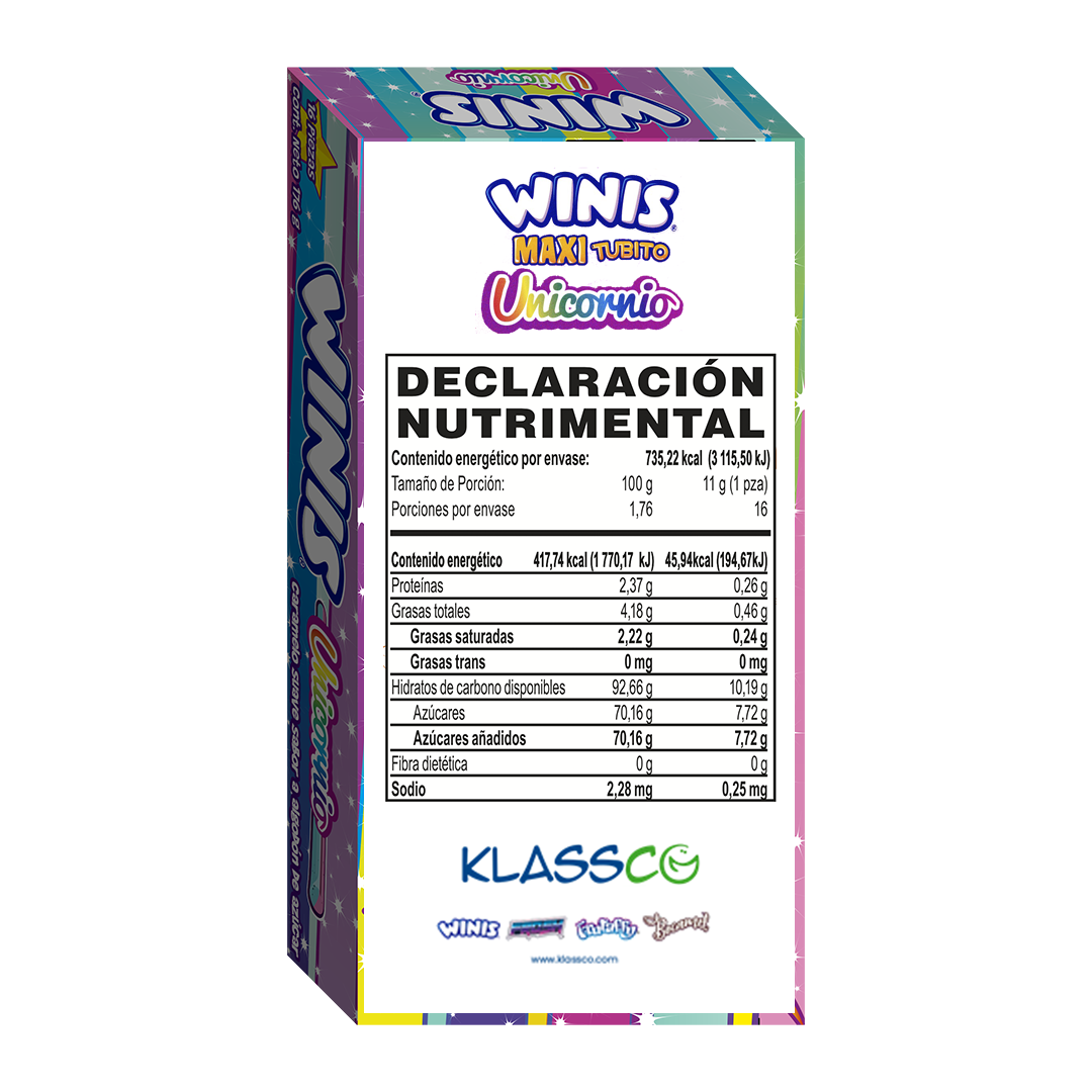 Winis Maxitubo Unicornio - Display Con 16 Piezas